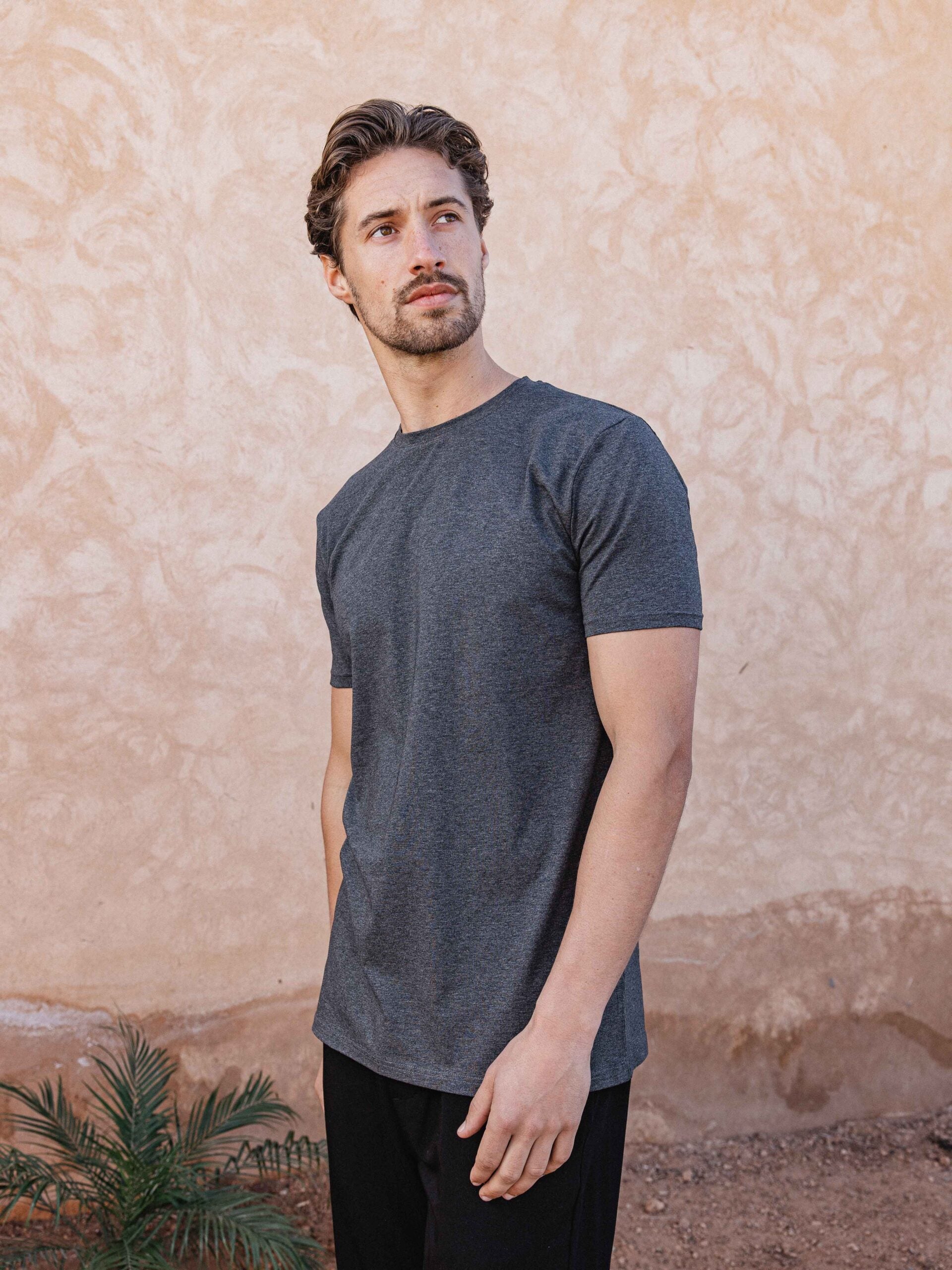 Dark Gray Melange Slim Fit T-shirt