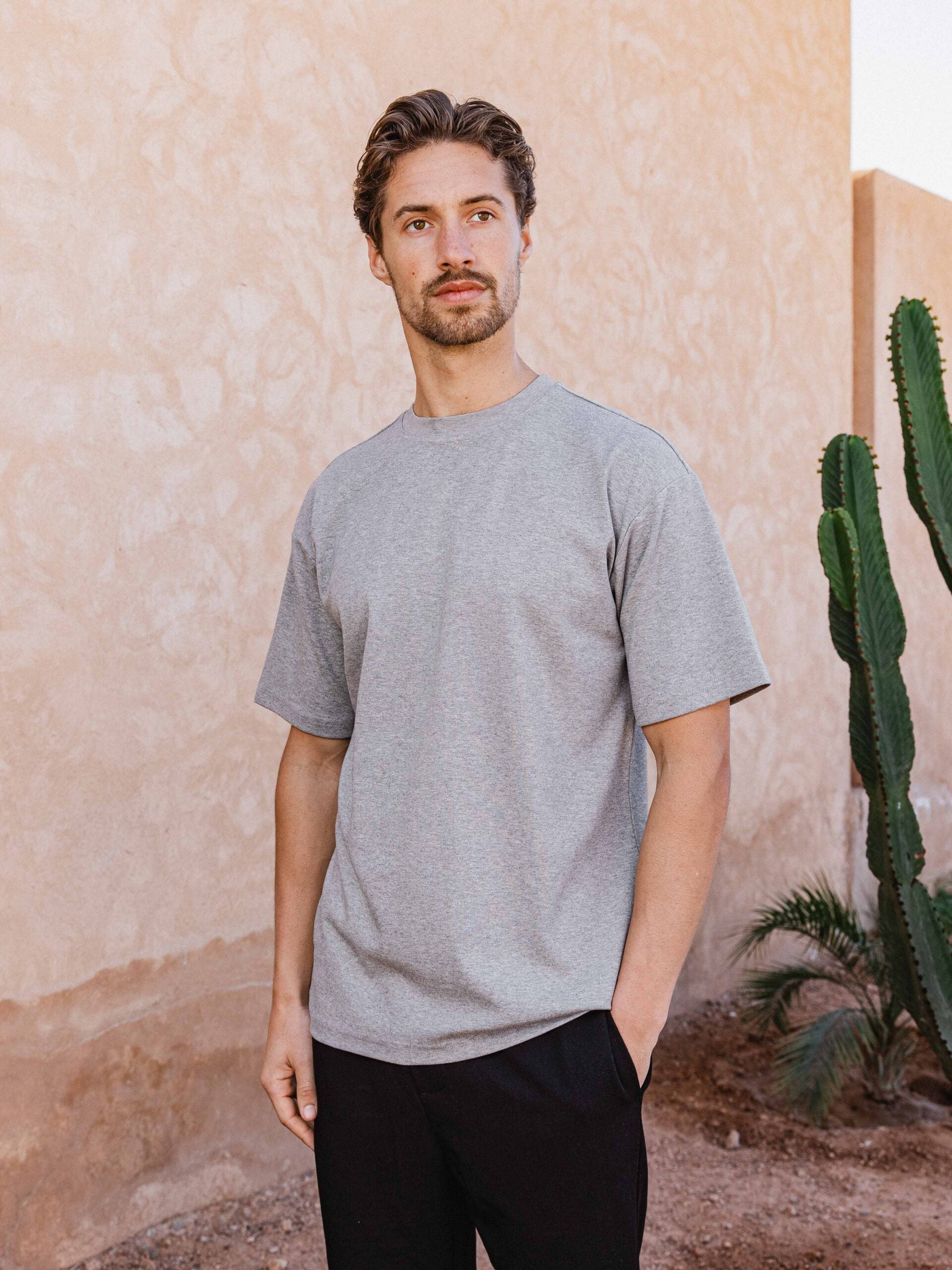 Gray Melange Oversized T-shirt