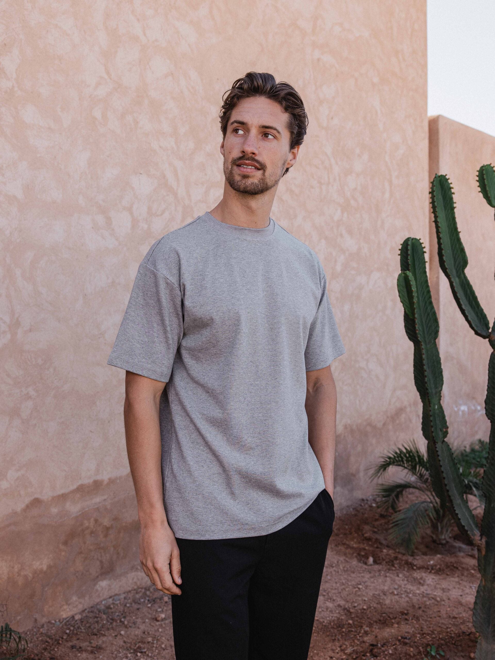 Gray Melange Oversized T-shirt