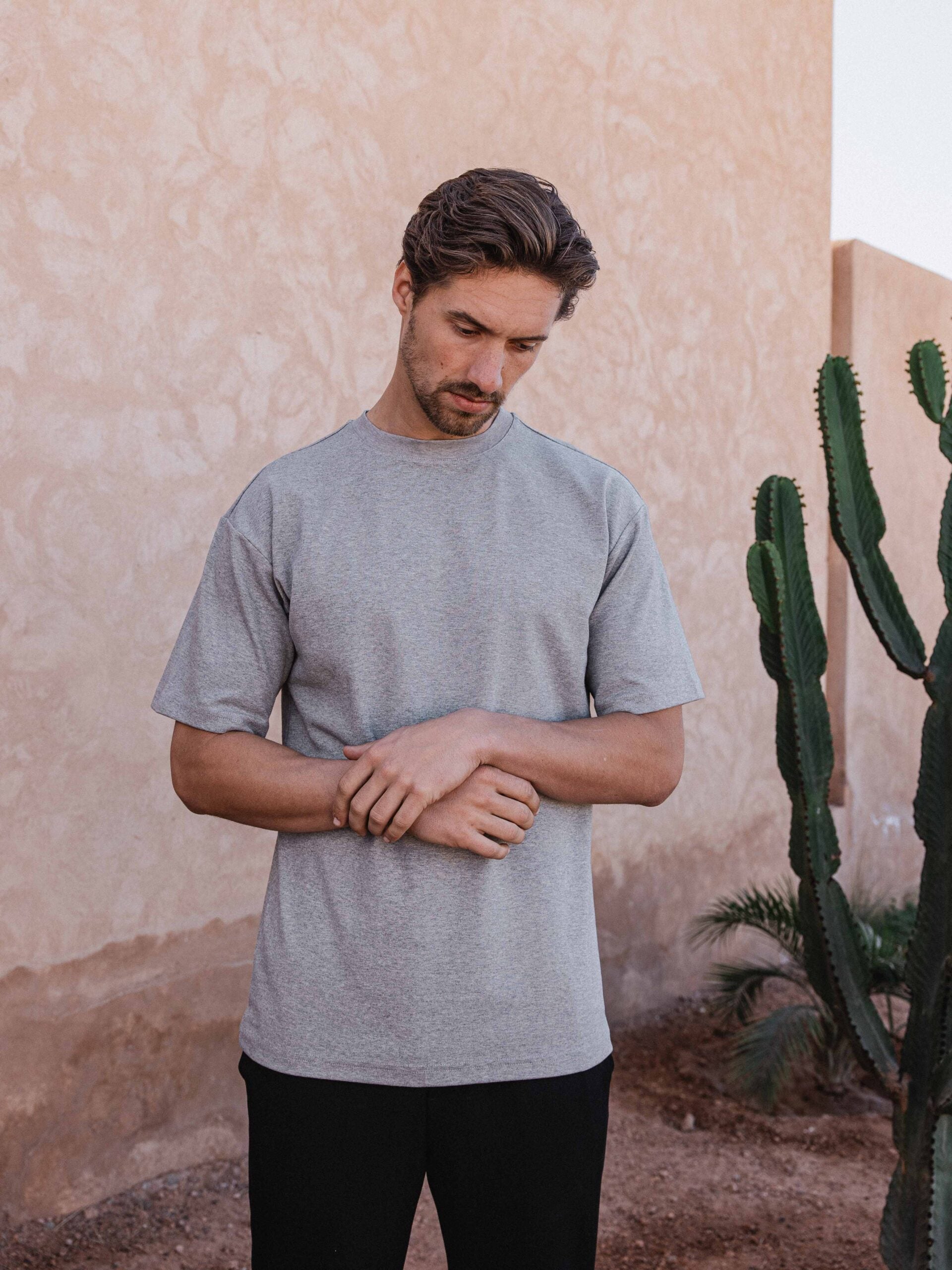 Gray Melange Oversized T-shirt