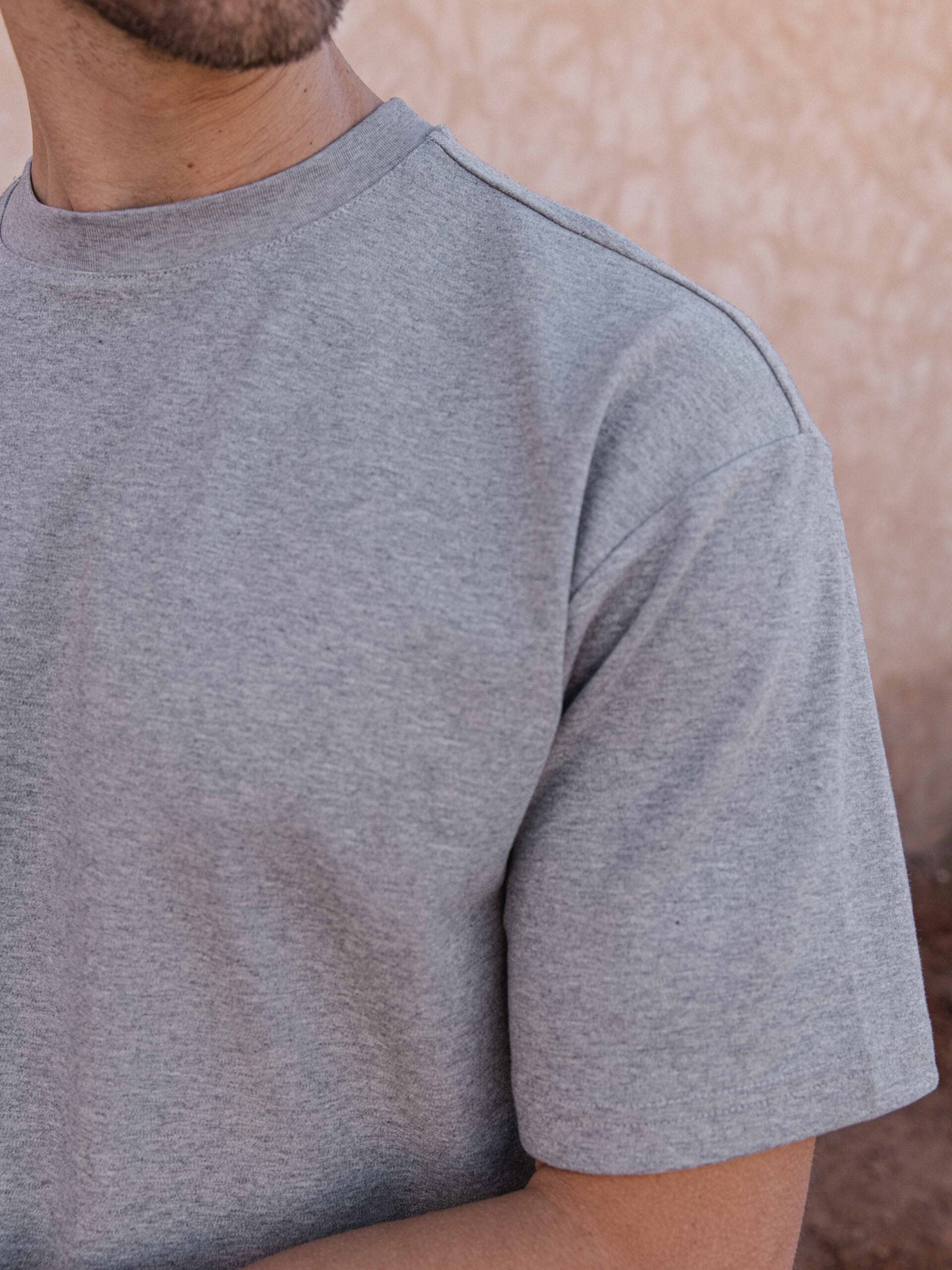 Gray Melange Oversized T-shirt