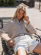 Brown Stripe Blouse Sample