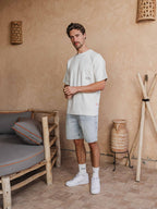 Warm Gray Oversized Text T-shirt