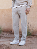 Beige Ankle Sweat Pants
