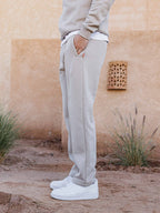 Beige Ankle Sweat Pants