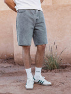 Washed Black Denim Short