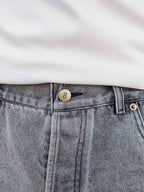 Washed Black Denim Short