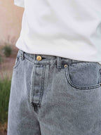 Washed Black Denim Short