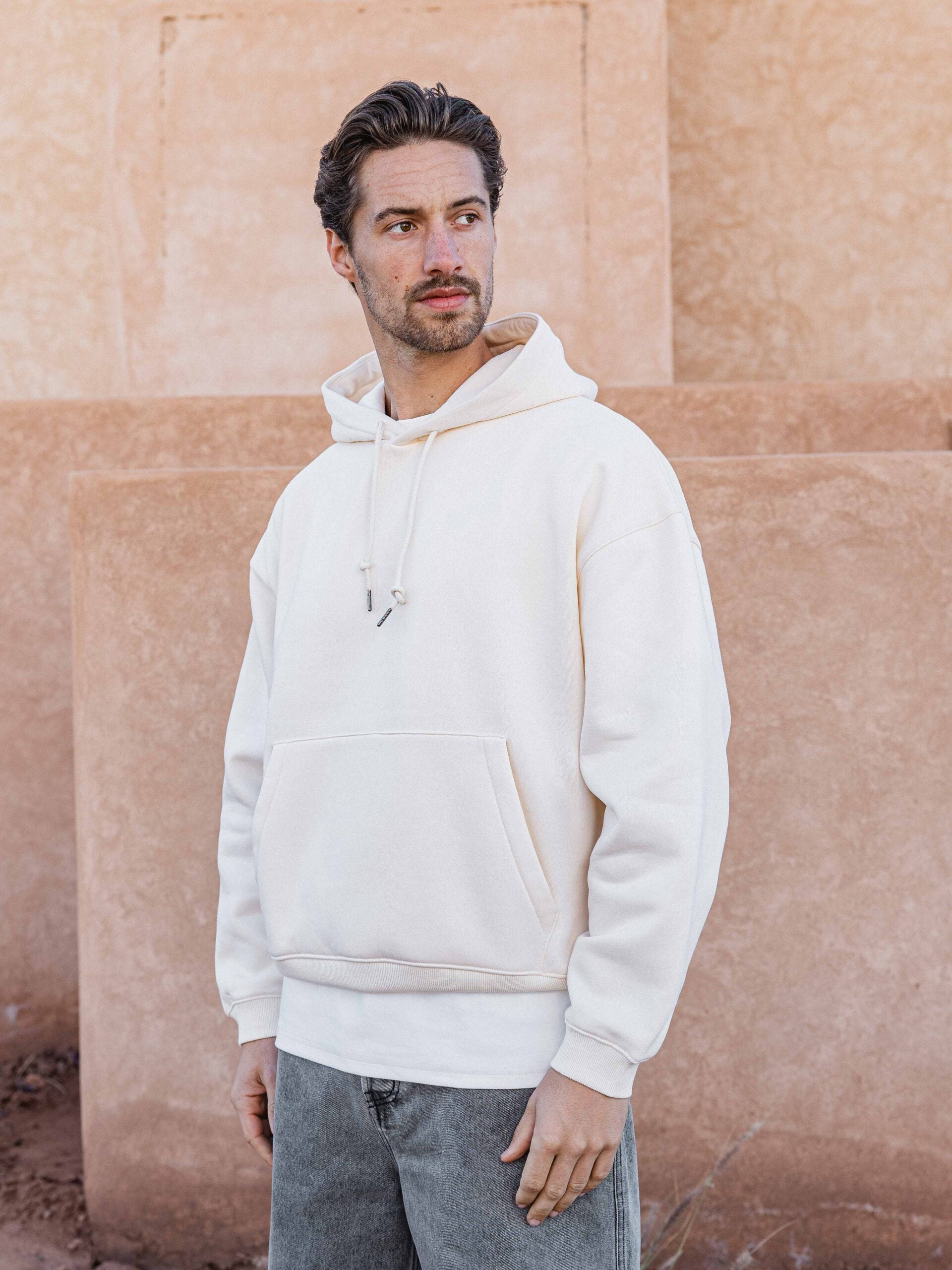 Cream Boxy Hoodie