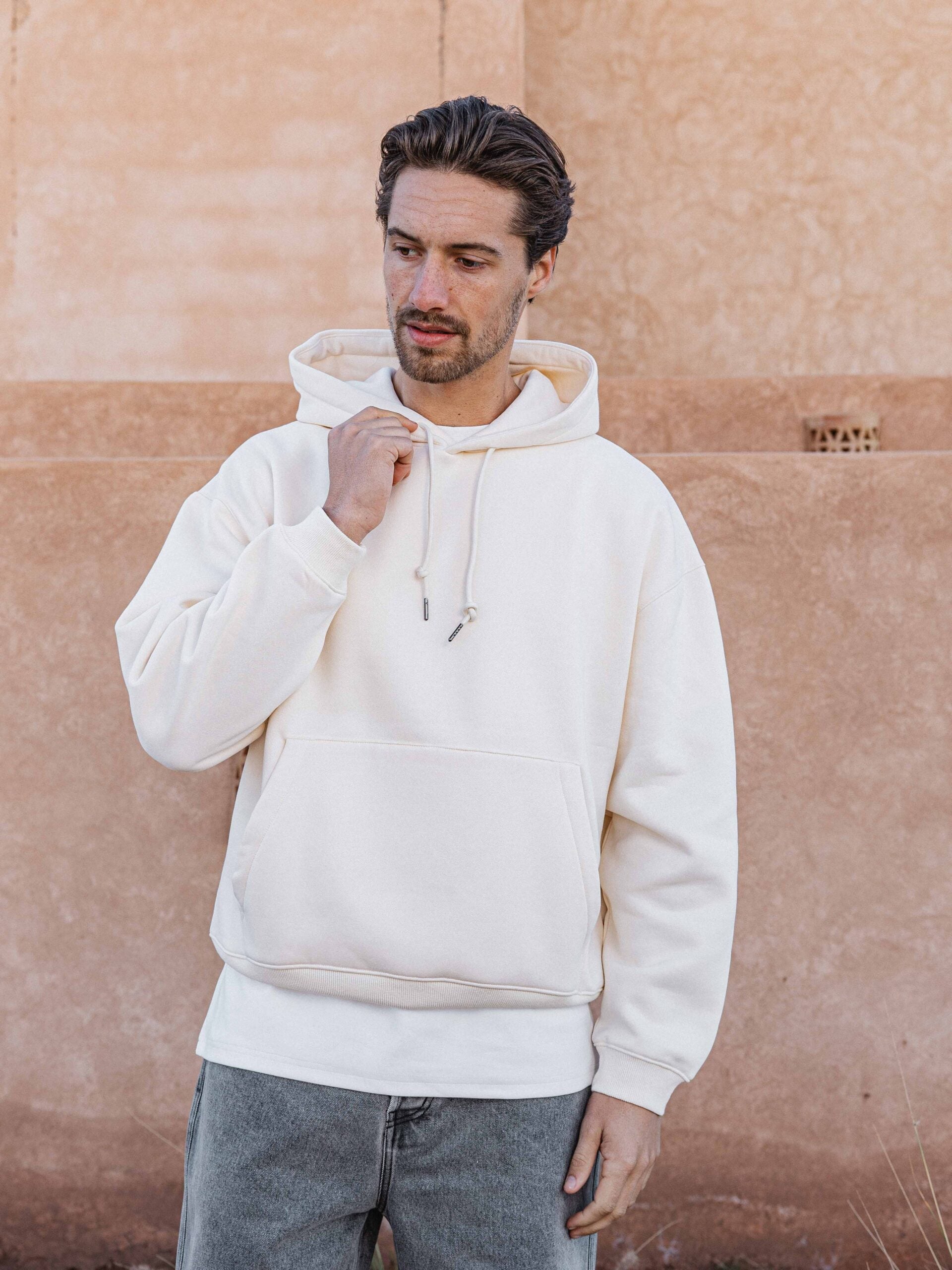 Cream Boxy Hoodie