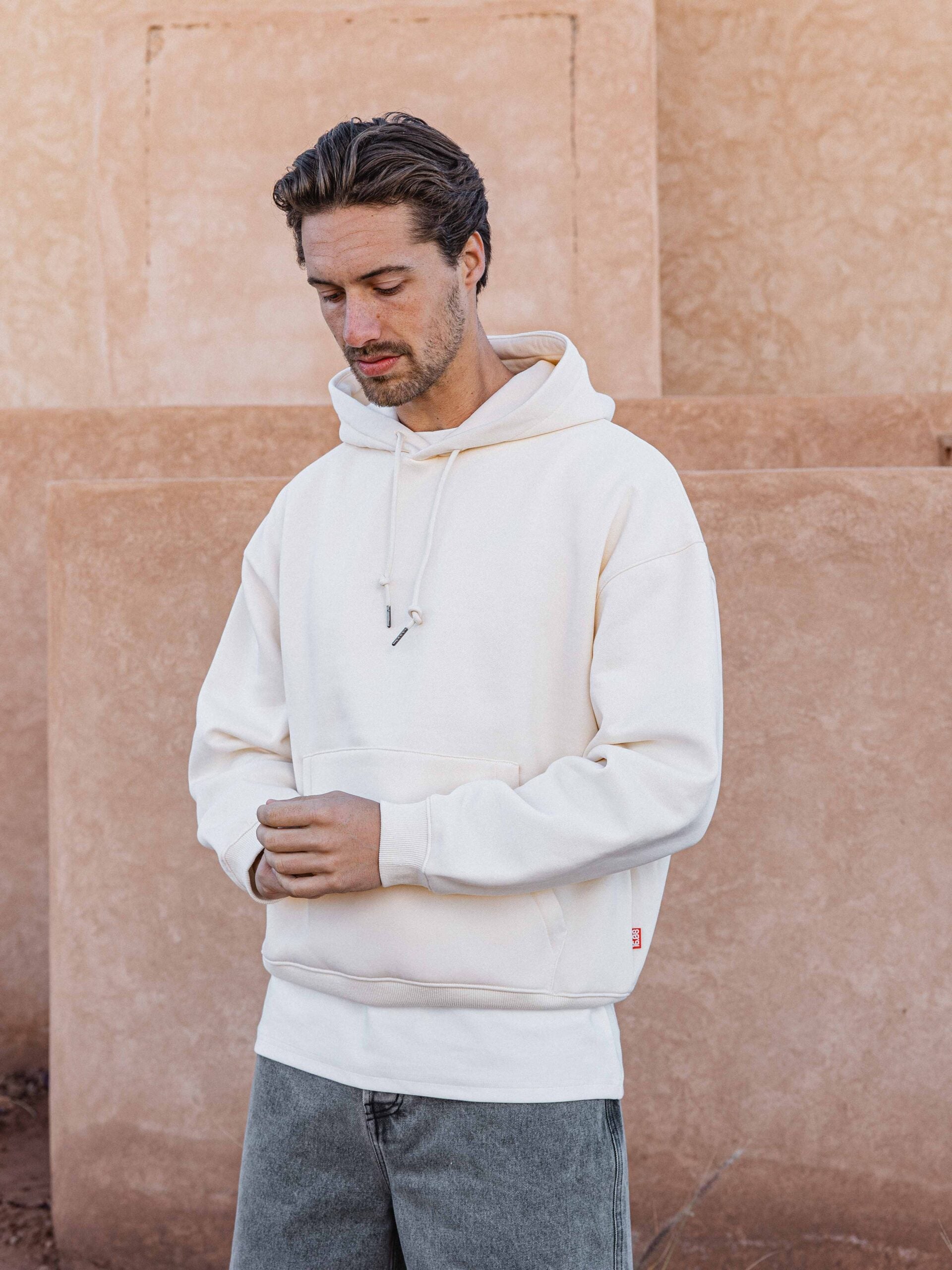 Cream Boxy Hoodie