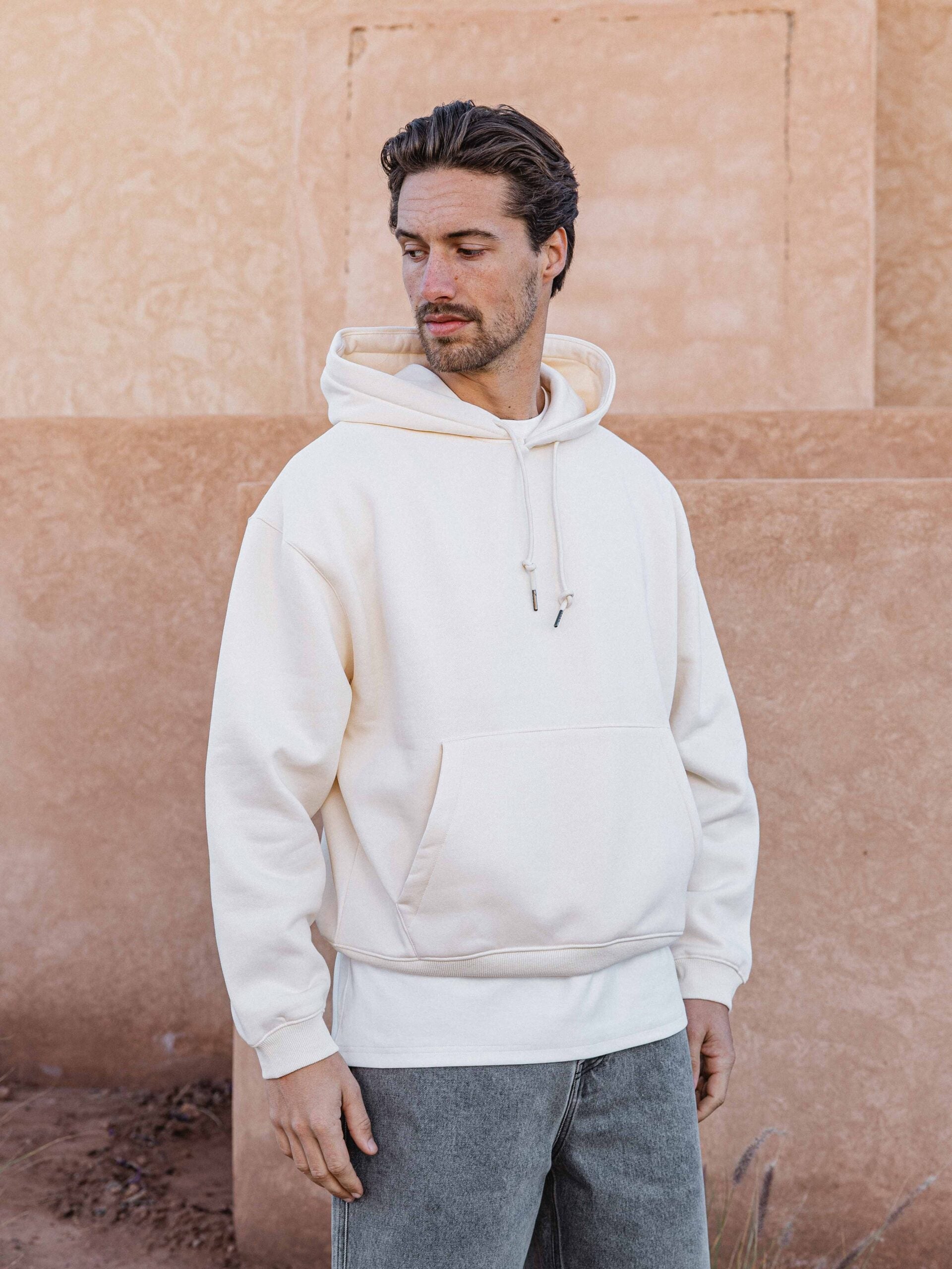 Cream Boxy Hoodie