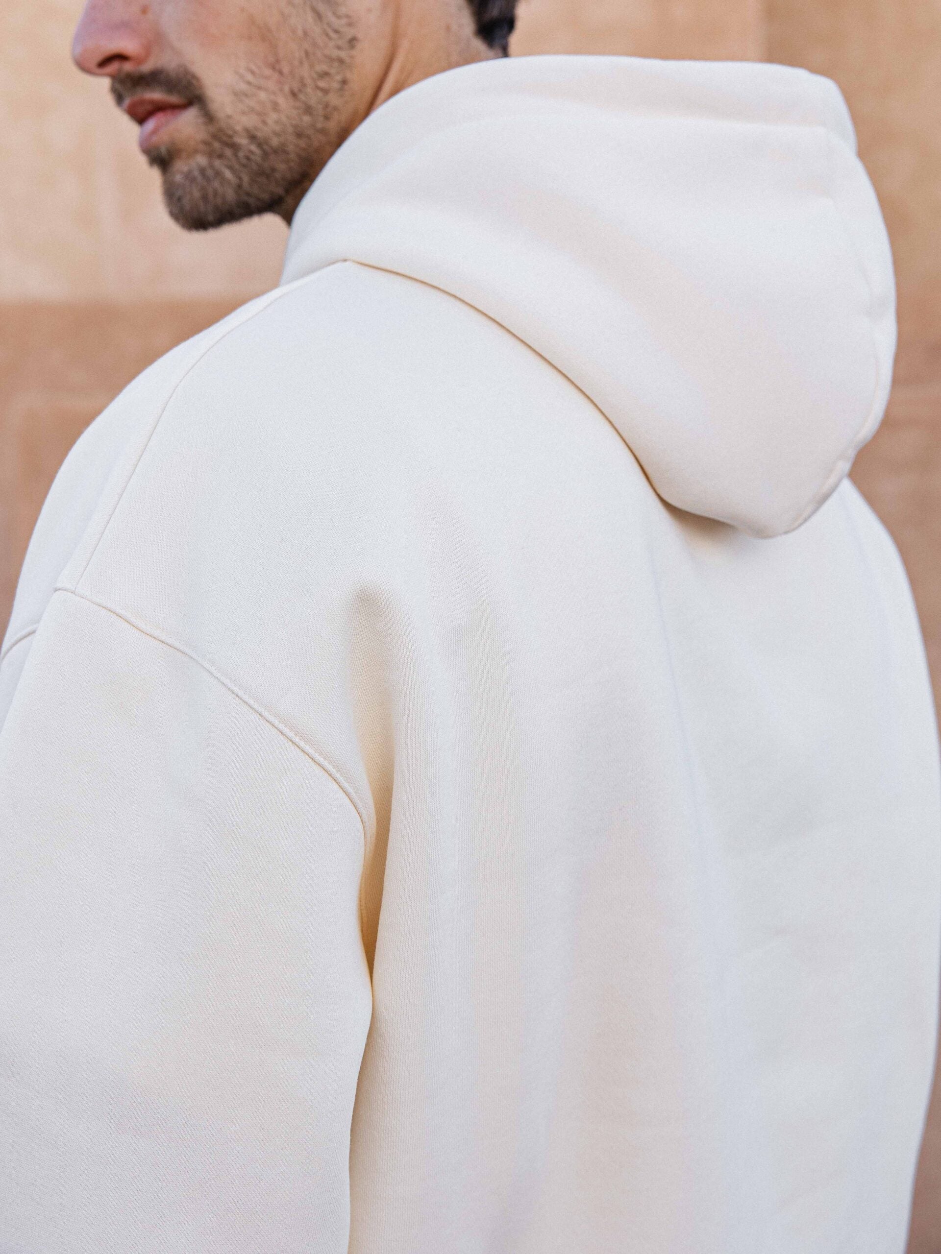 Cream Boxy Hoodie