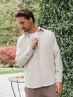 Beige Business Button Up Shirt