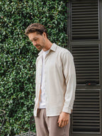 Beige Business Button Up Shirt