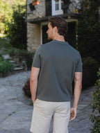 Green Knit Polo Button