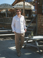 Taupe Stripe Waffle Shirt