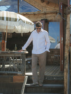 Taupe Stripe Waffle Shirt