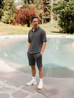 Dark Grey Knitted Polo