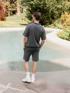 Dunkelgraue Strickshorts