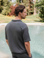 Dark Grey Knitted Polo