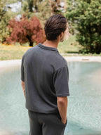 Dark Grey Knitted Polo