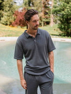 Dark Grey Knitted Polo