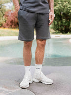 Dunkelgraue Strickshorts