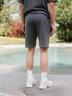 Dunkelgraue Strickshorts