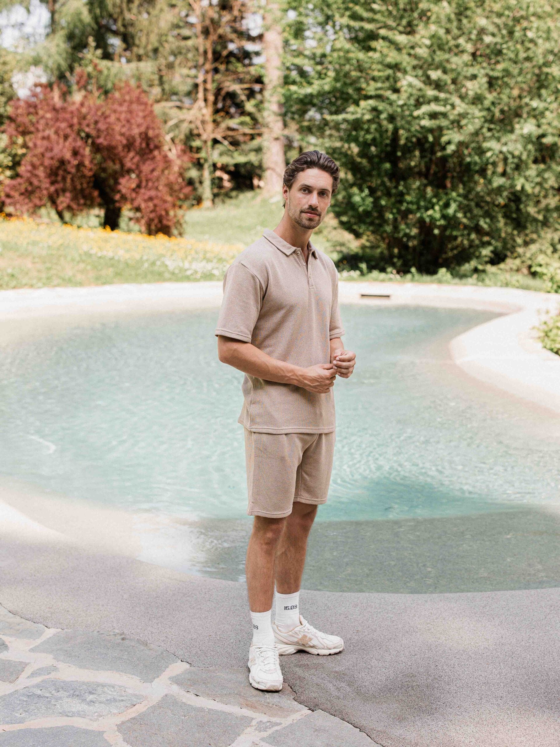 Sand Knitted Polo