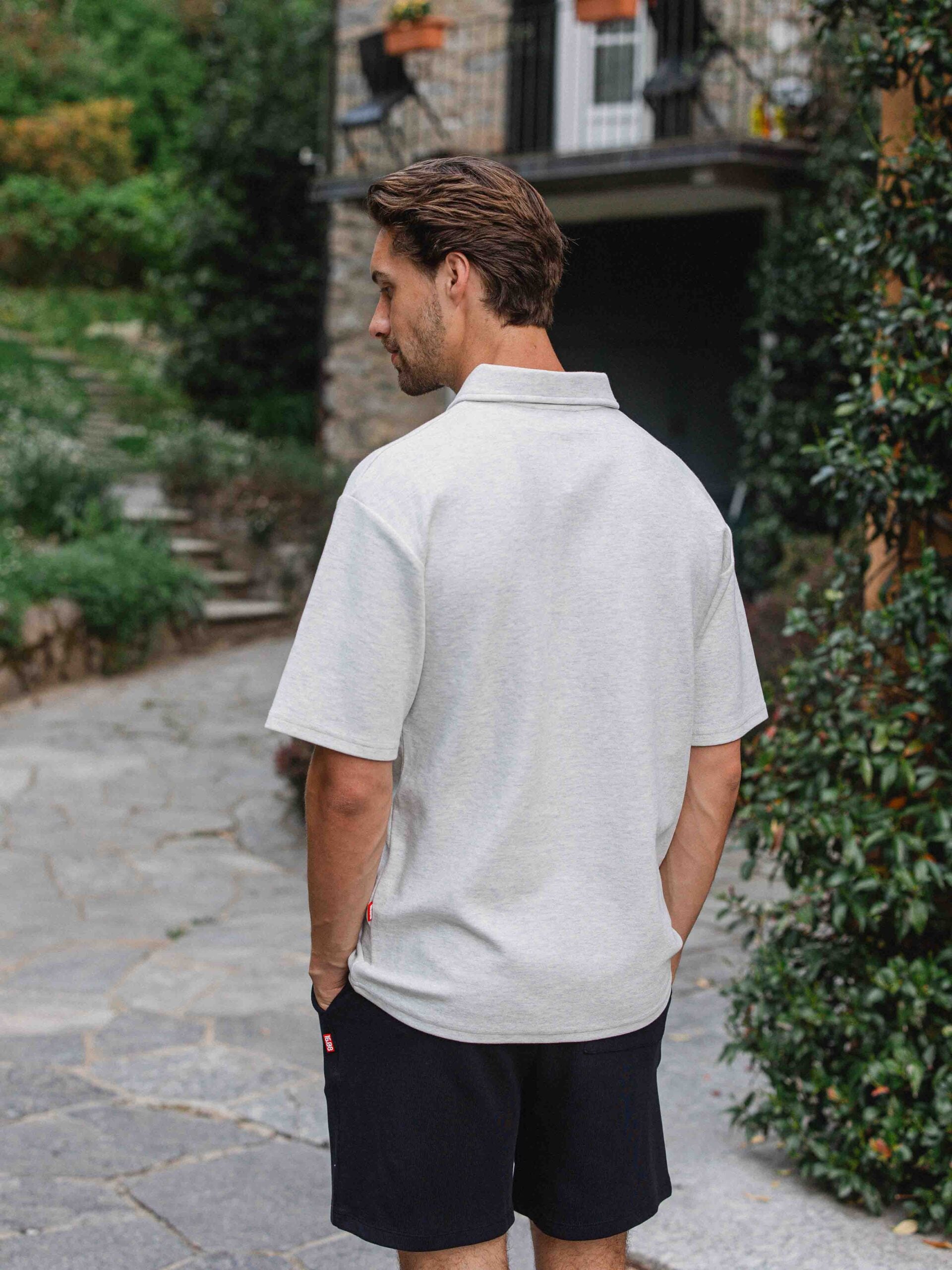Light Gray Oversized Polo Shirt