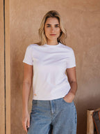 White Basic Femme T-shirt