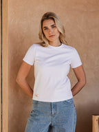 White Basic Femme T-shirt