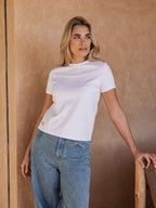 White Basic Femme T-shirt