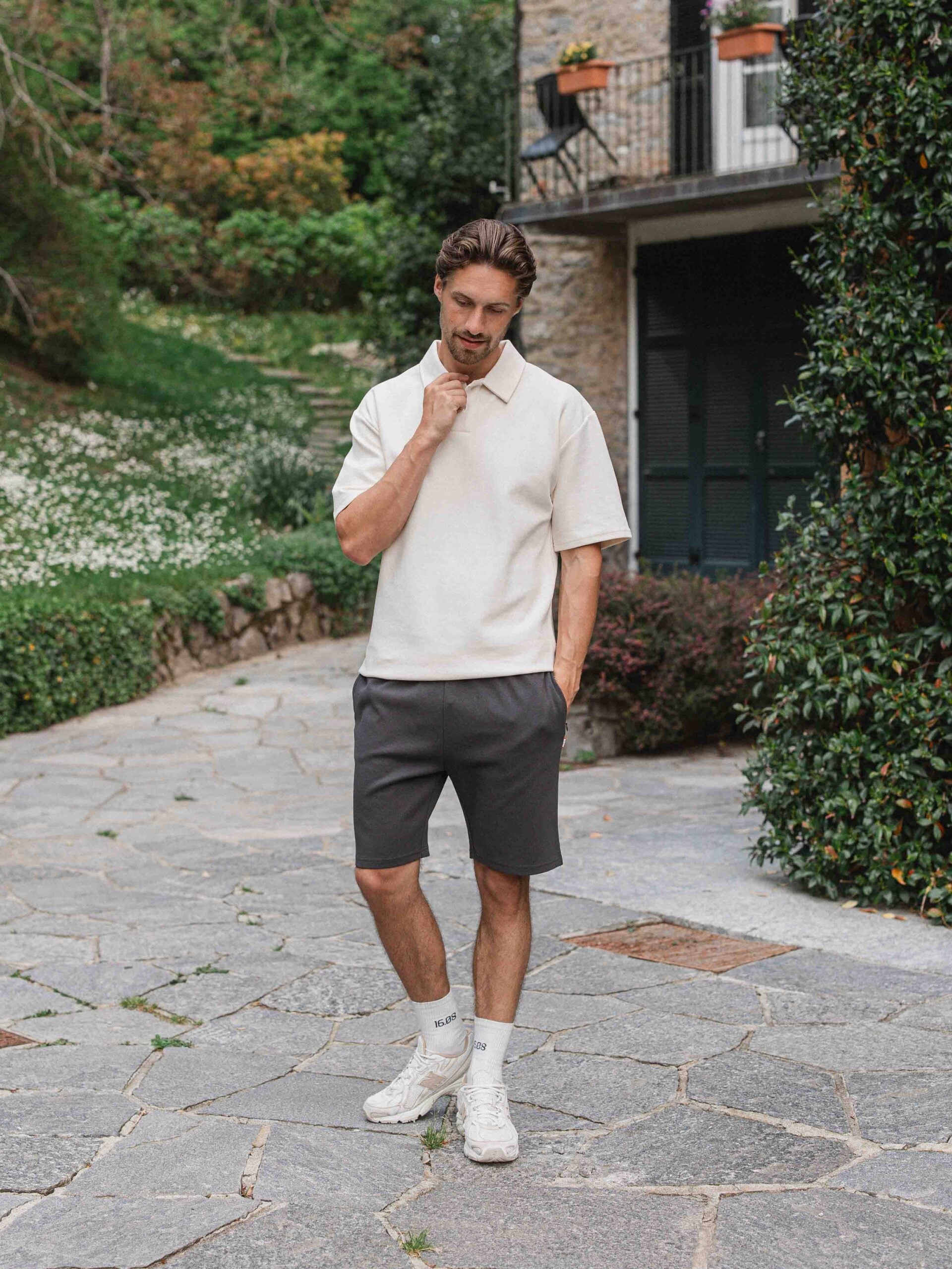 Off White Oversized Polo Shirt