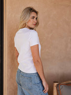 White Basic Femme T-shirt