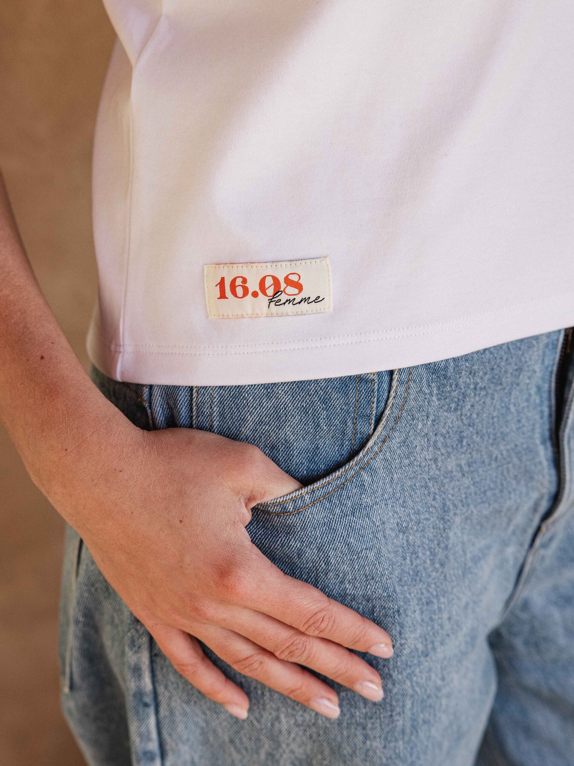 White Basic Femme T-shirt