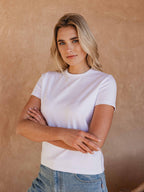 White Basic Femme T-shirt