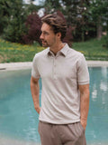 Brown Melange Business Polo
