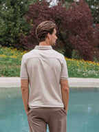 Braunes Melange Business-Polo