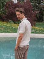 Braunes Melange Business-Polo