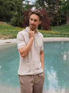 Braunes Melange Business-Polo