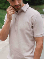 Braunes Melange Business-Polo