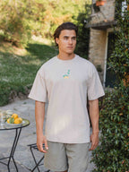 Brown Melange Lemon Oversized T-shirt