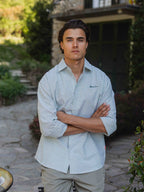 Green Stripe Oversized Blouse Sample