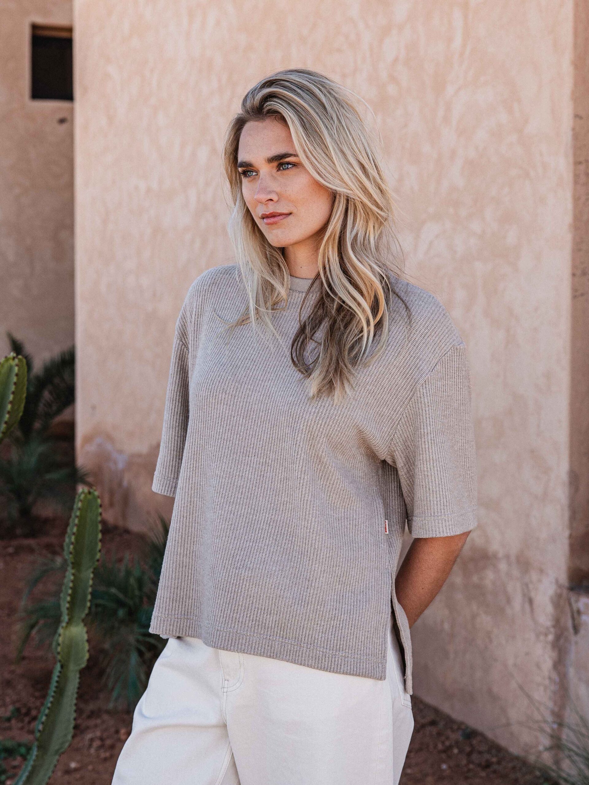 Beige Knit T-shirt