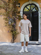 Taupe Spaghetti Oversized T-shirt