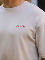 Taupe Spaghetti Oversized T-shirt