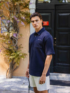 Navy Oversized Lago Poloshirt