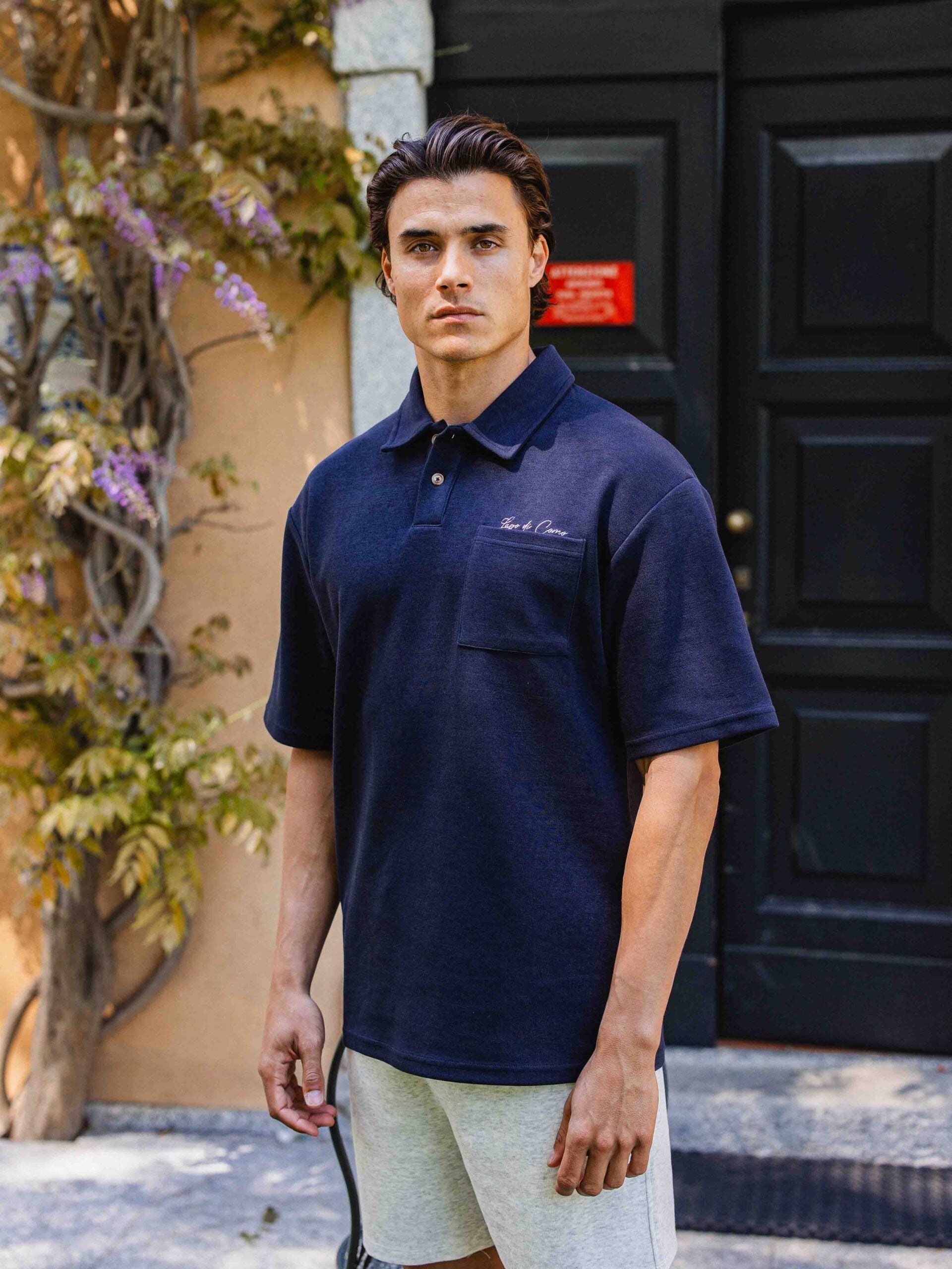 Navy Oversized Lago Polo Shirt